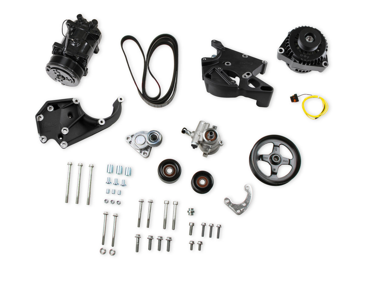 Holley 20-137BK LS/LT High-Mount Complete Accessory Drive Kit- Black Finish