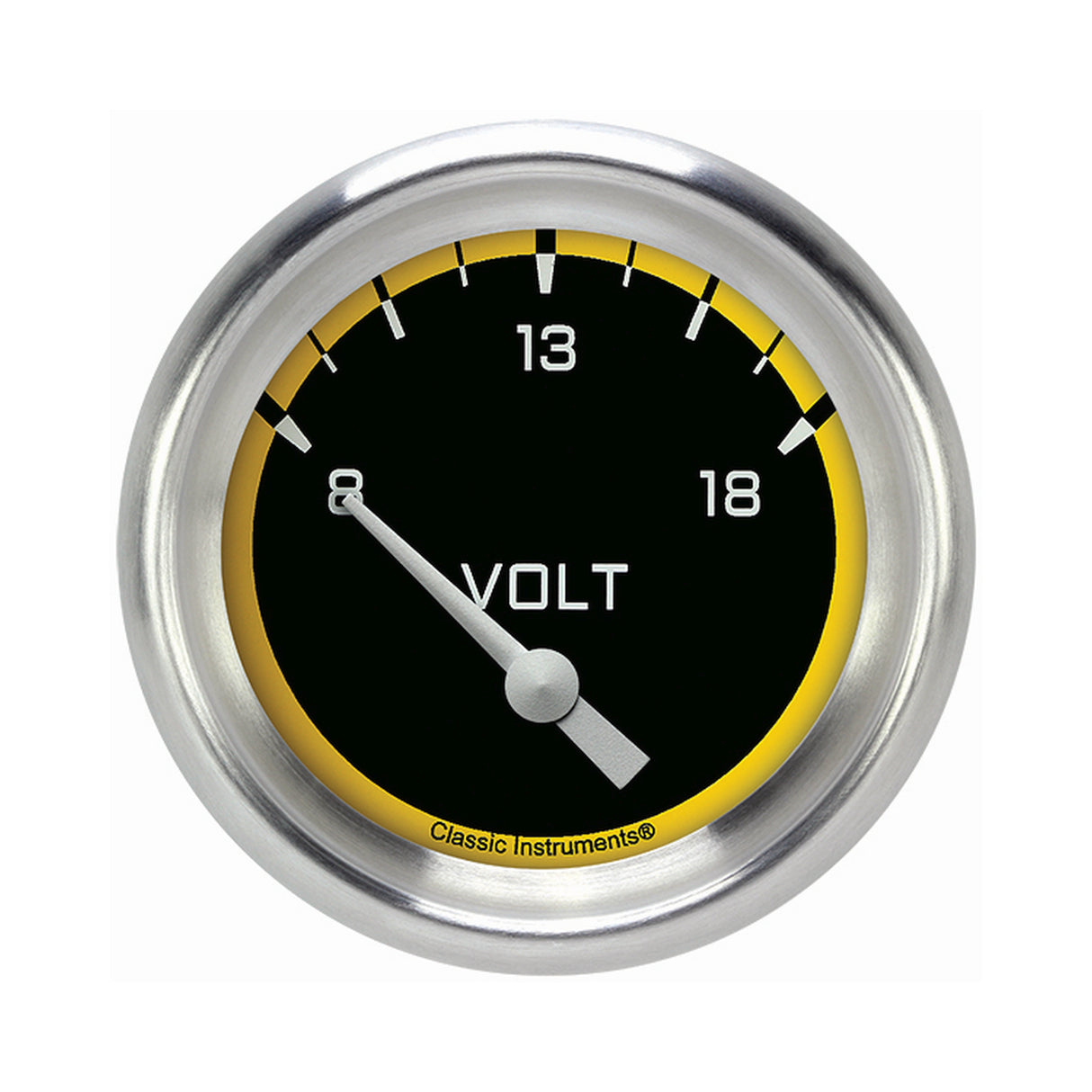 Classic Instruments Autocross Yellow 2 5/8" Volt Gauge - AX230YAPF