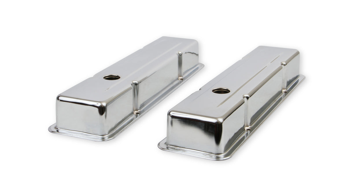 Mr Gasket Chrome Valve Covers - Dual Cap Holes - 9800