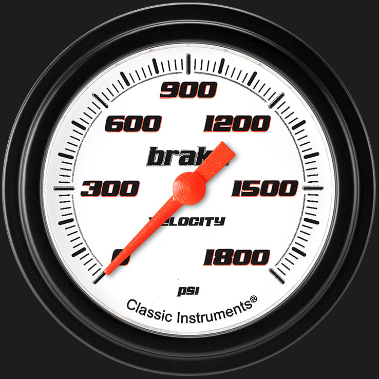 Classic Instruments Velocity White 2 5/8" Brake Pressure Gauge - VS367WBLF