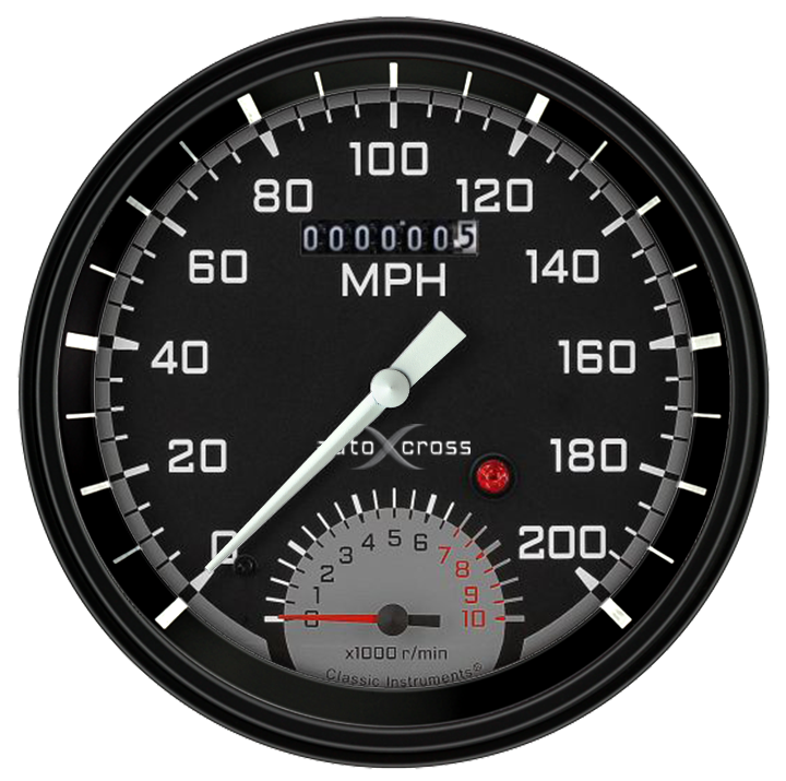 Classic Instruments AutoCross Gray 4 5/8" Speedtachular - AX50GBLF