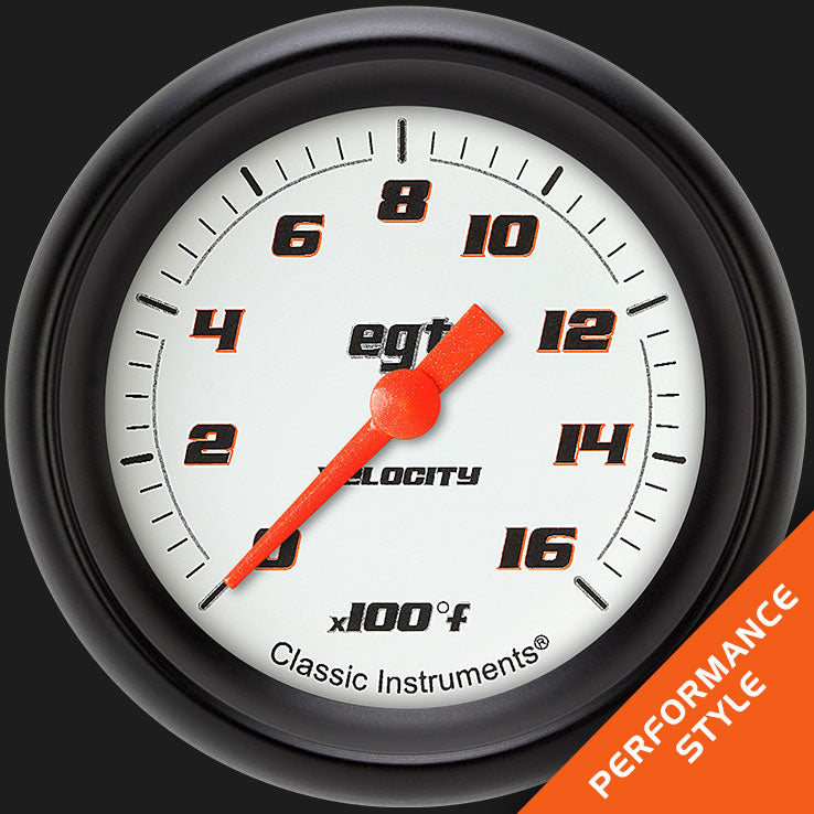 Classic Instruments Velocity White 2 5/8" Exhaust Gas Temp. Gauge - VS398WBPF