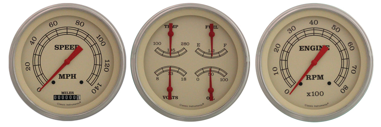 Classic Instruments VINTAGE 5IN SPEED, 5IN QUAD, 5IN TACH-GM - VT53SLC