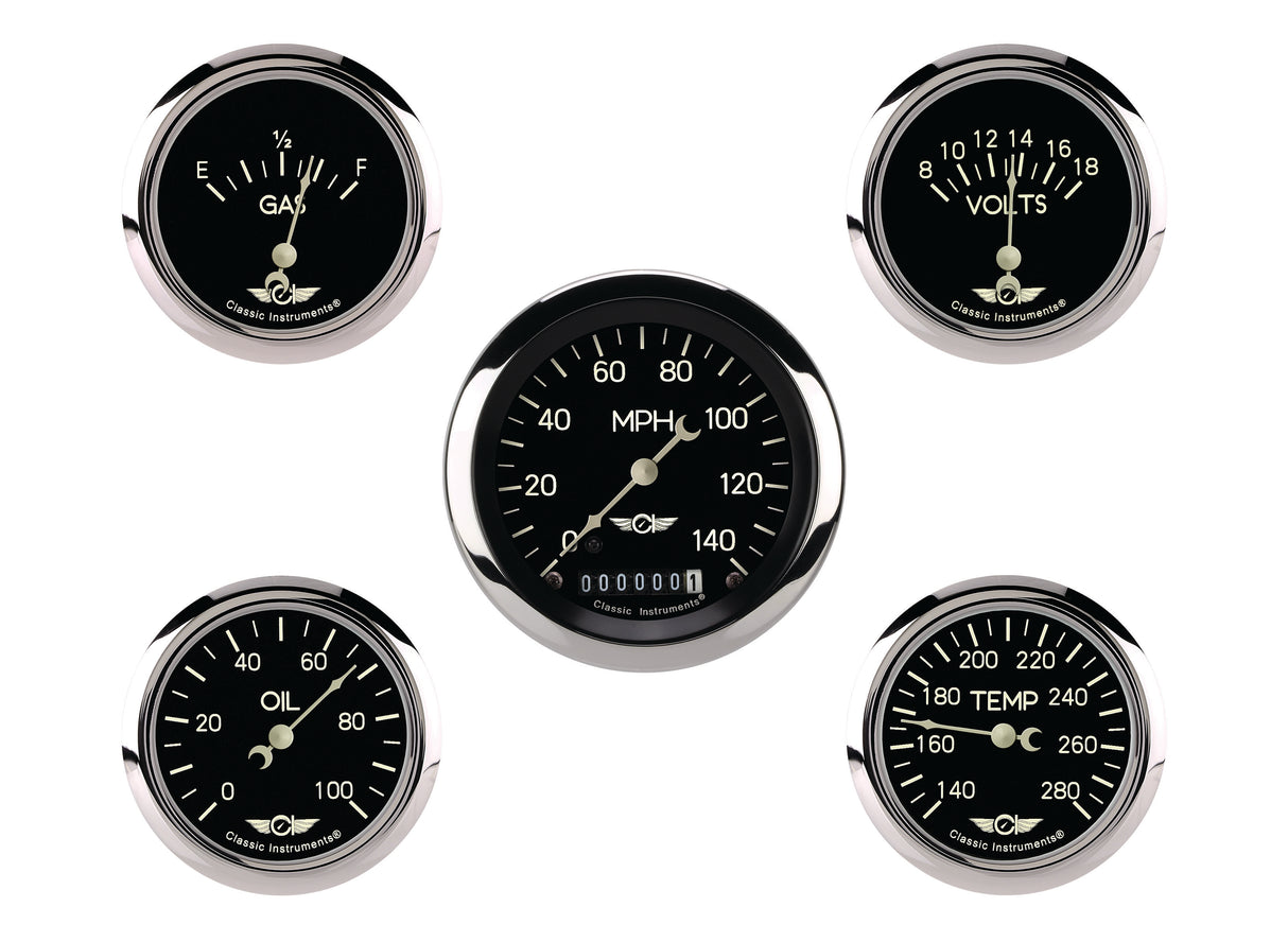 Classic Instruments Classic Series Five Gauge Set, 3 3/8" - CL900SRC