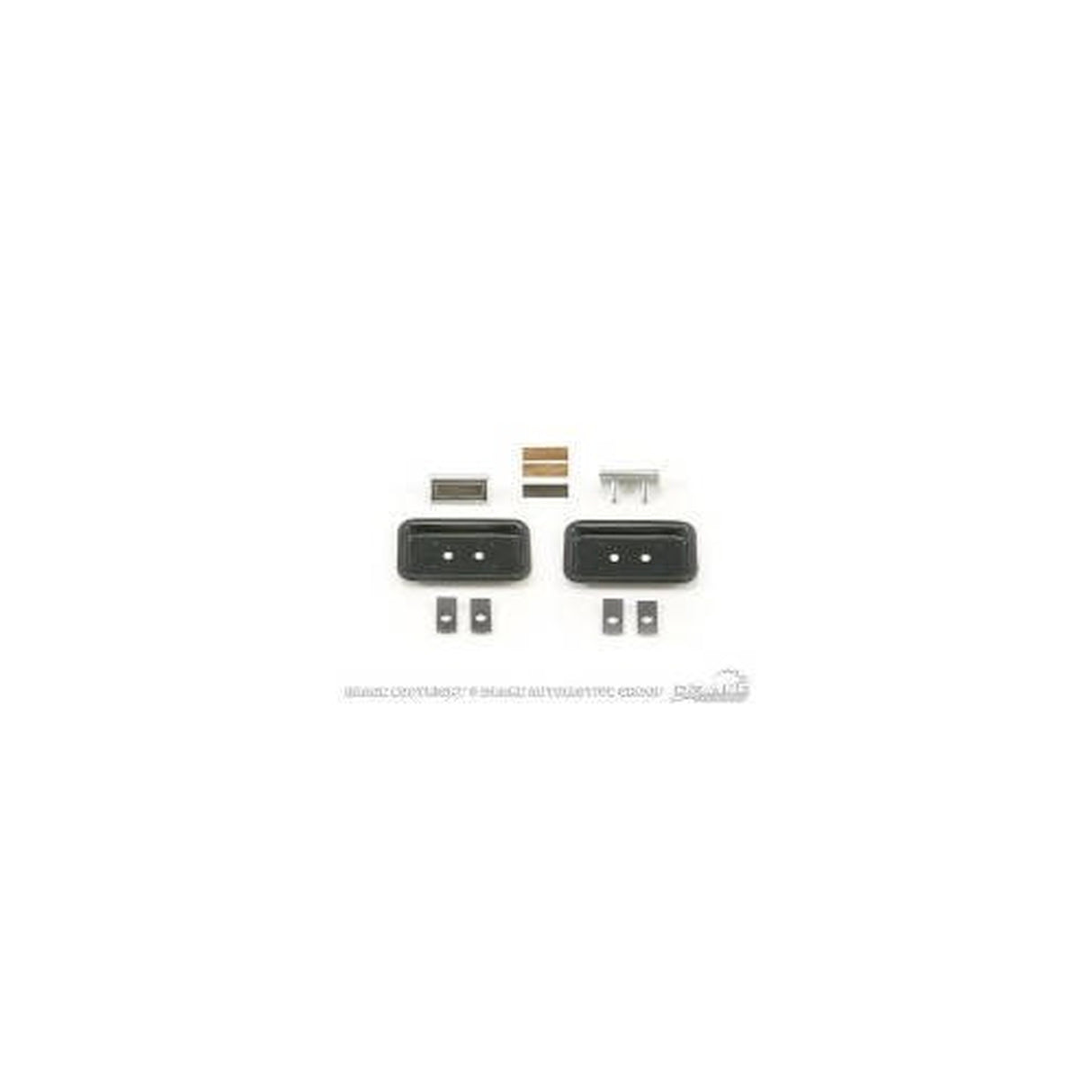 Scott Drake Deluxe Seat Buttons with Walnut & Teak Inserts (Pair) - C9ZZ-6564824-W