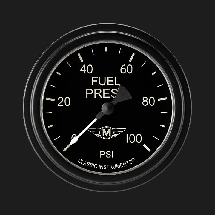 Classic Instruments Moal Bomber 2 5/8" Fuel Pressure Gauge, 100 psi - MA346BLF