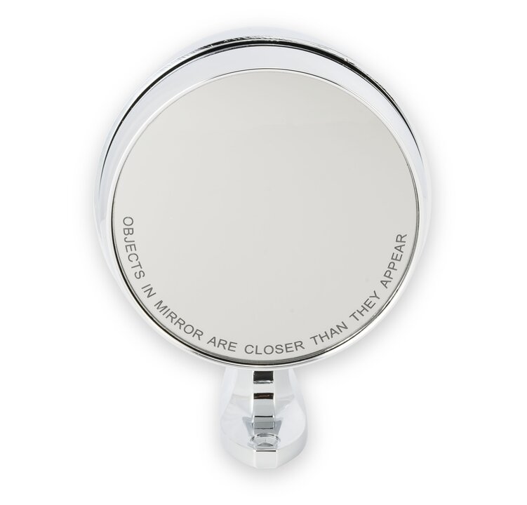 Scott Drake Chrome Bullet Mirror with Long Base and Standard Glass Driver Side - C5RZ-17696-AL