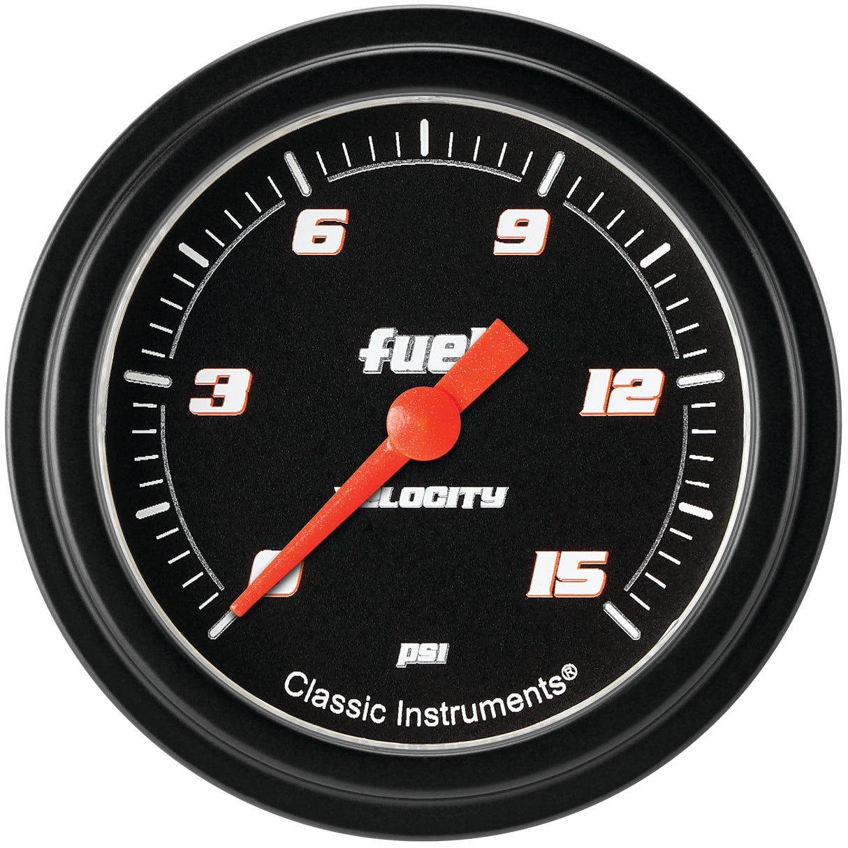 Classic Instruments Velocity Black 2-5/8" Fuel Pressure Gauge (15 PSI) - VS345BBLF
