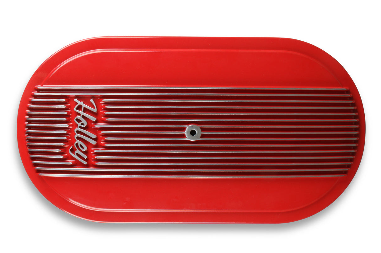 Holley 120-404 Vintage Series Oval Air Cleaner - Gloss Red Machined