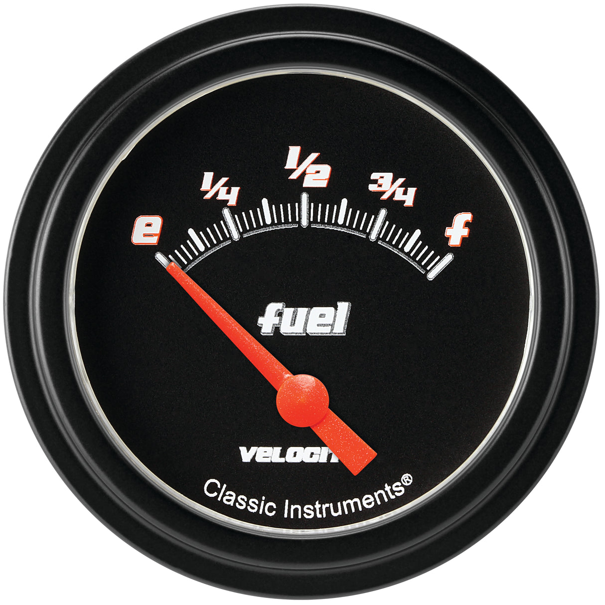 Classic Instruments Velocity Black 2-5/8" Fuel Level Gauge (75-10 Ohm) - VS211BBLF