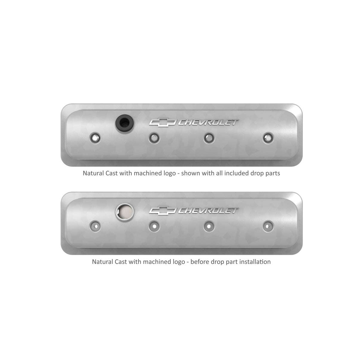 Holley 241-290 GM Licensed Valve Cover - Muscle Series - SBC - Center Bolt - Natural