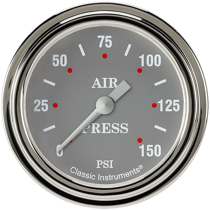 Classic Instruments Silver Gray 2-5/8" Air Pressure Gauge - SG318SLF