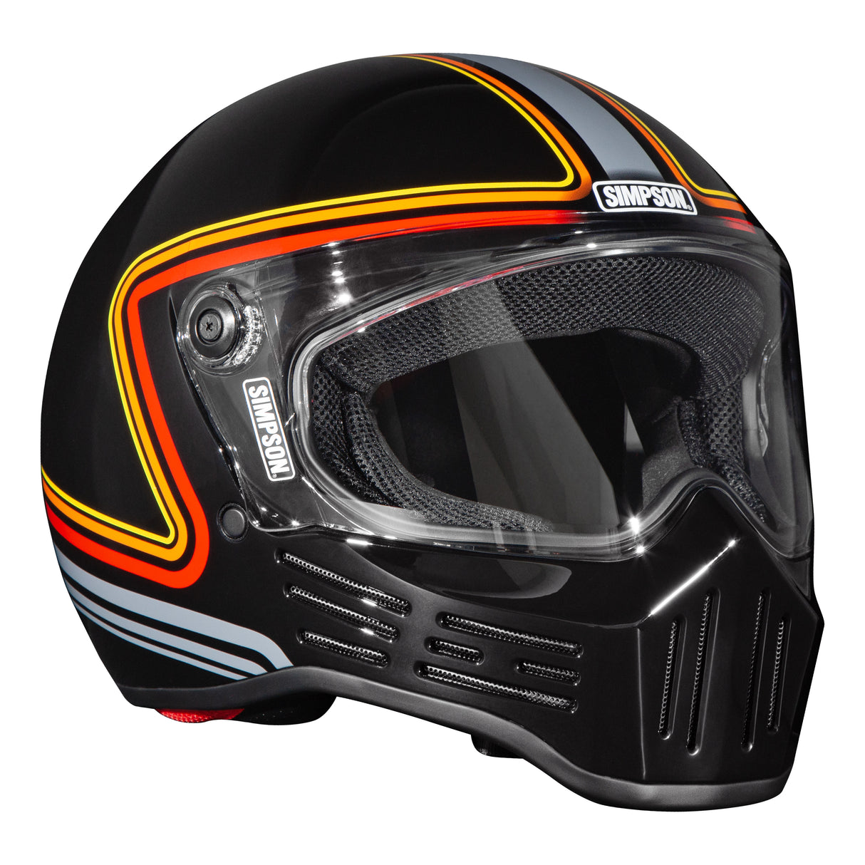 Simpson Motorcycle M30 Bandit Helmet - Slipline Black - Extra Large - M30SLIPXL