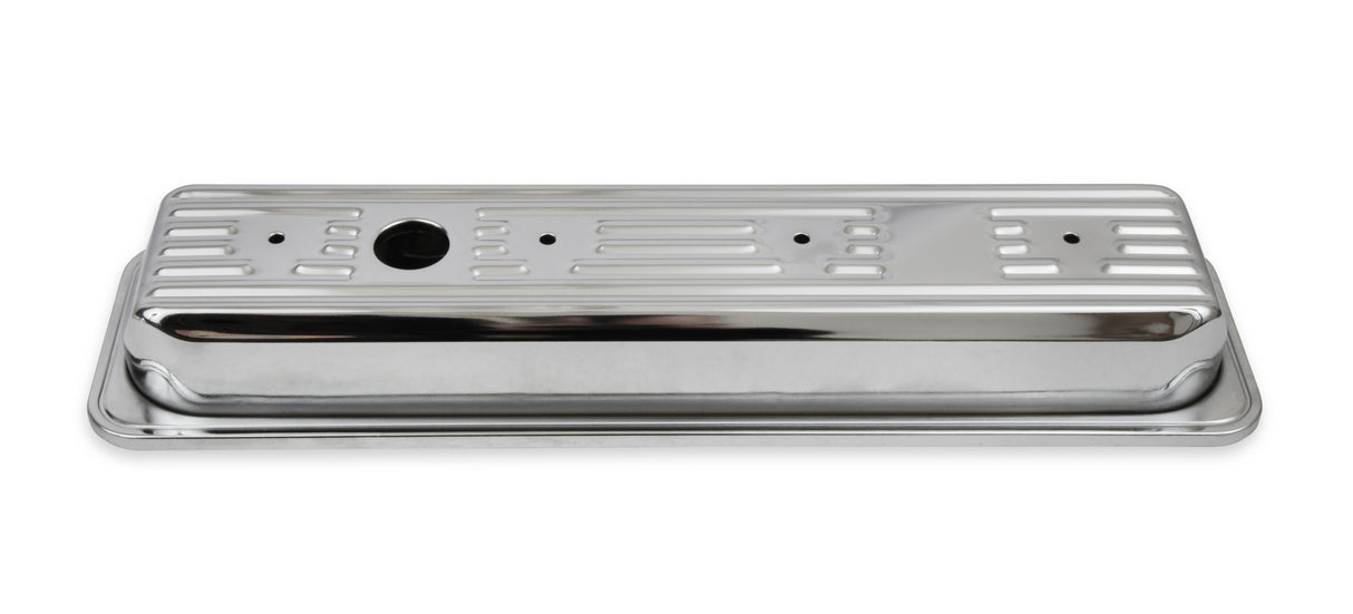 Mr Gasket Chrome Valve Covers - Finned - 9415
