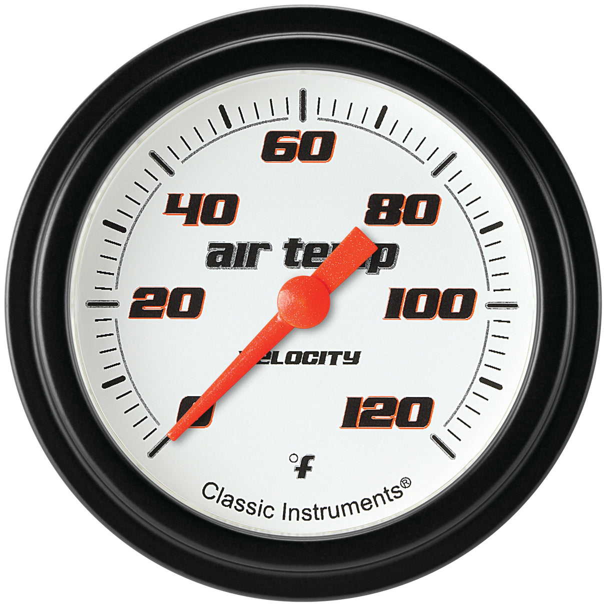 Classic Instruments Velocity White 2-5/8" Outside Air Tempature Gauge - VS399WBLF