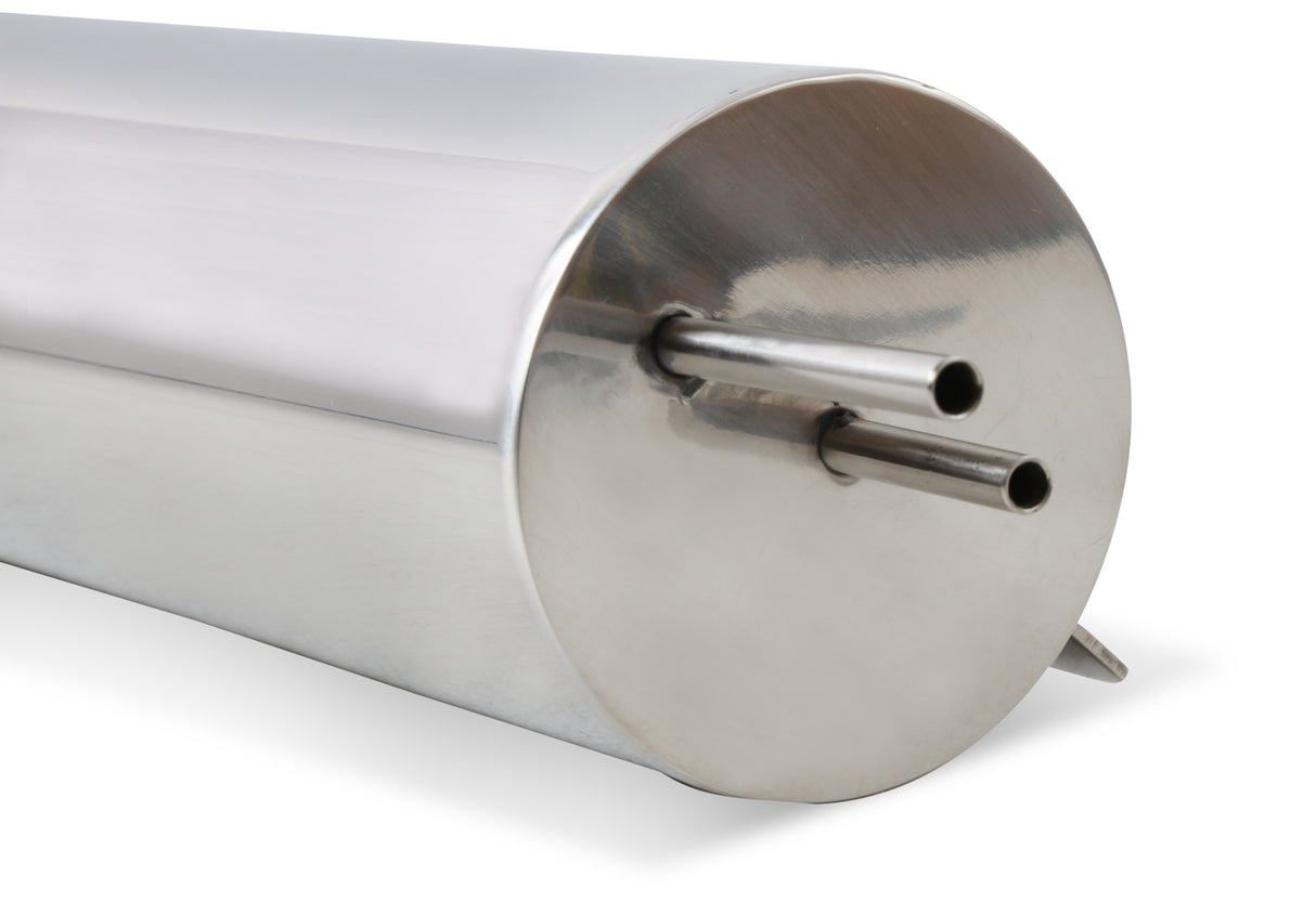 Mr Gasket Overflow Tank - 3 Inch Diameter 10" Height Polished Stainless Steel - 9133