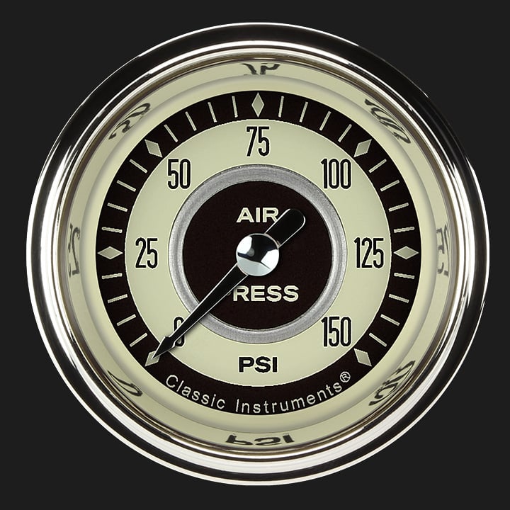 Classic Instruments Nostalgia VT 2 1/8" Air Pressure Gauge - NT118SHC