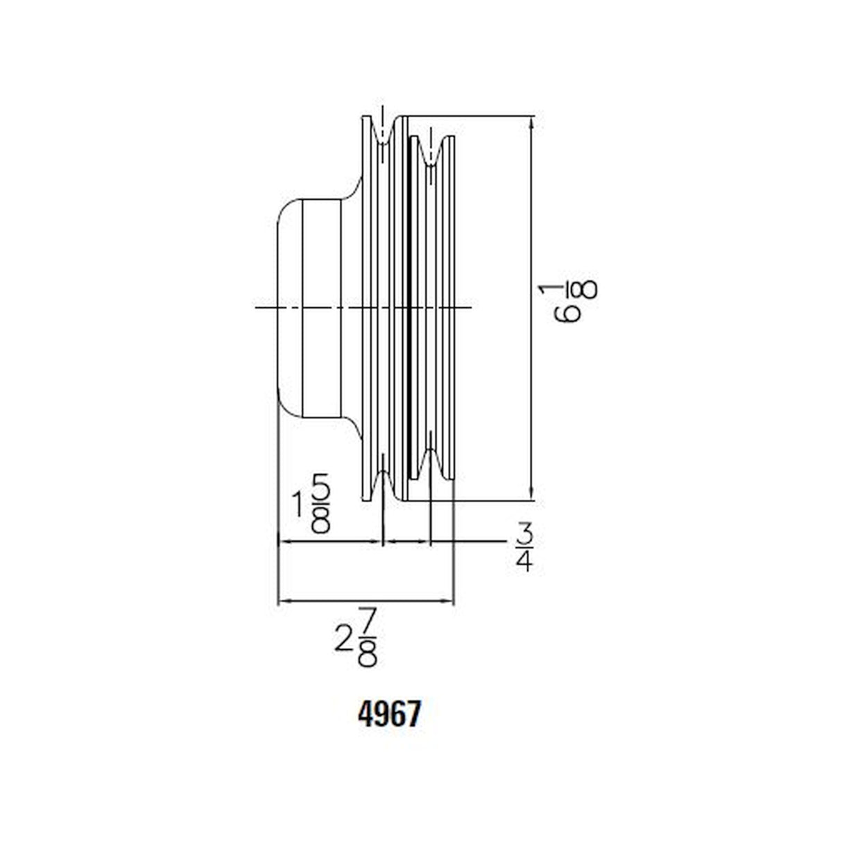 Mr Gasket Water Pump Pulley - Chrome - Double Groove - 4967