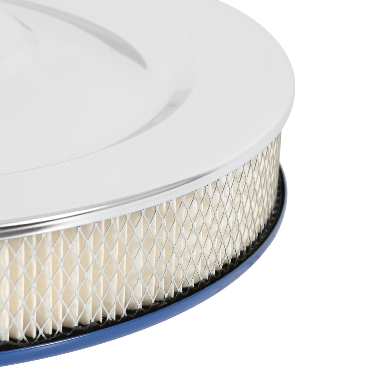 Scott Drake 14" Chrome Air Cleaner, with Blue Base and 302 Hi-Po Decal - C8ZZ-9600-W