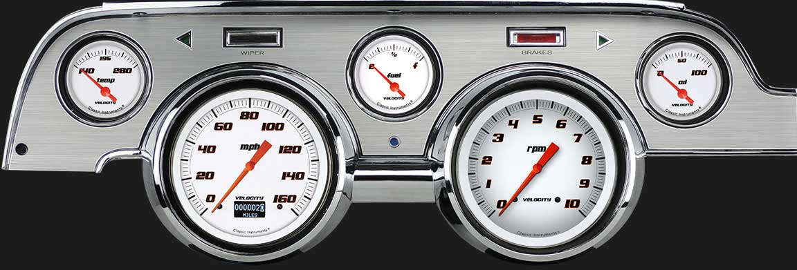 Classic Instruments Velocity White 1967-68 Mustang - MU67DVSWBA