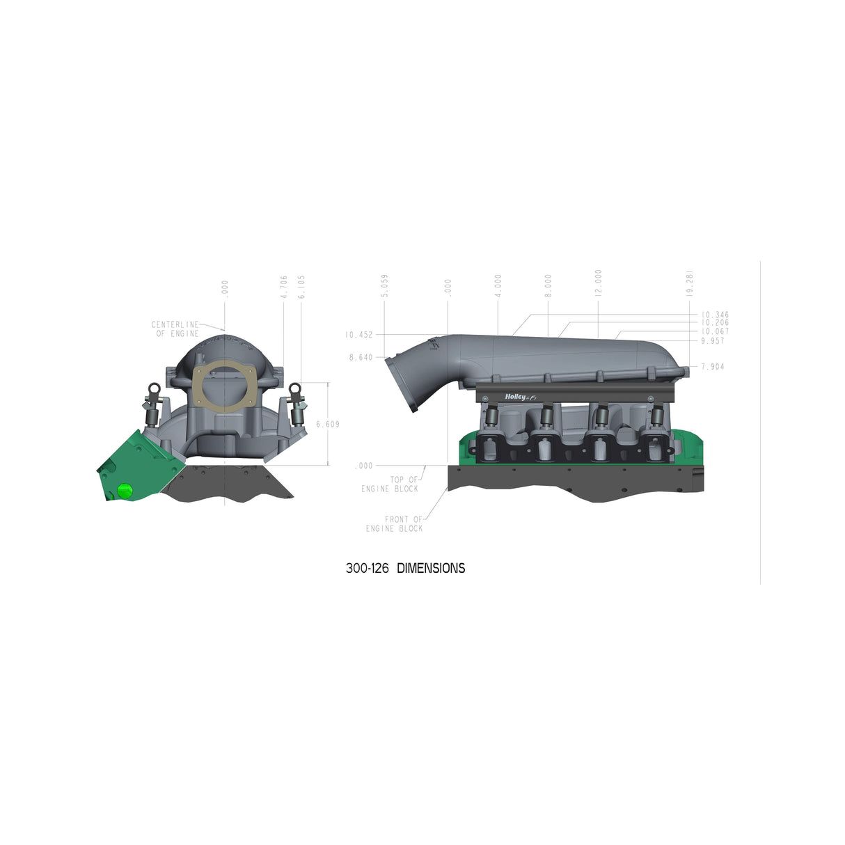 Holley 300-128 Mid-Rise Intake - GM LS3/L92 w/ 105mm Top
