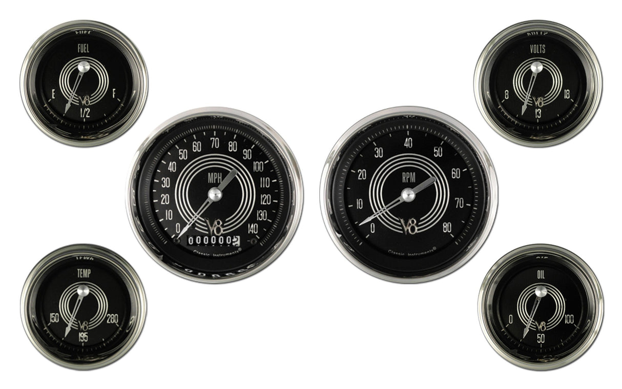 Classic Instruments V8 Speedster Six Gauge Set - V8SR01SHC