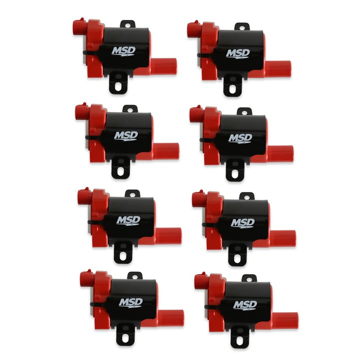MSD Ignition Coil - GM LS Blaster Series - L-Series Truck Engine - Red - 8-Pack - 82638