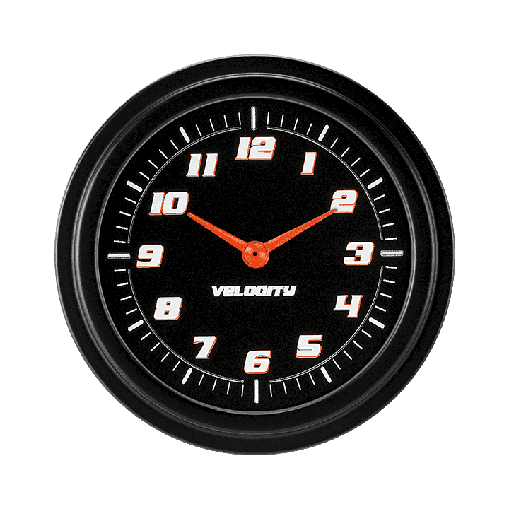 Classic Instruments Velocity Black 2 5/8" Clock - VS92BBLF