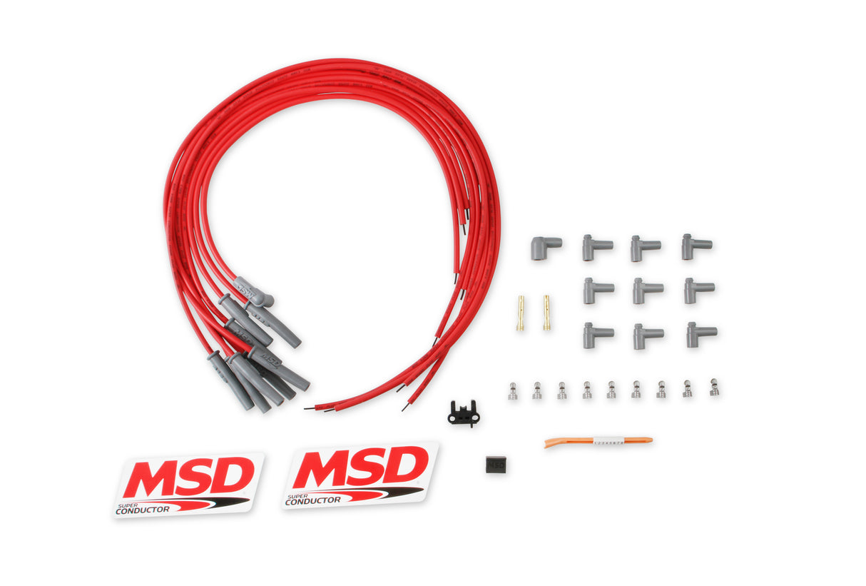 MSD Super Conductor Spark Plug Wire Set, Multi-Angle Plug, HEI Cap - 31189