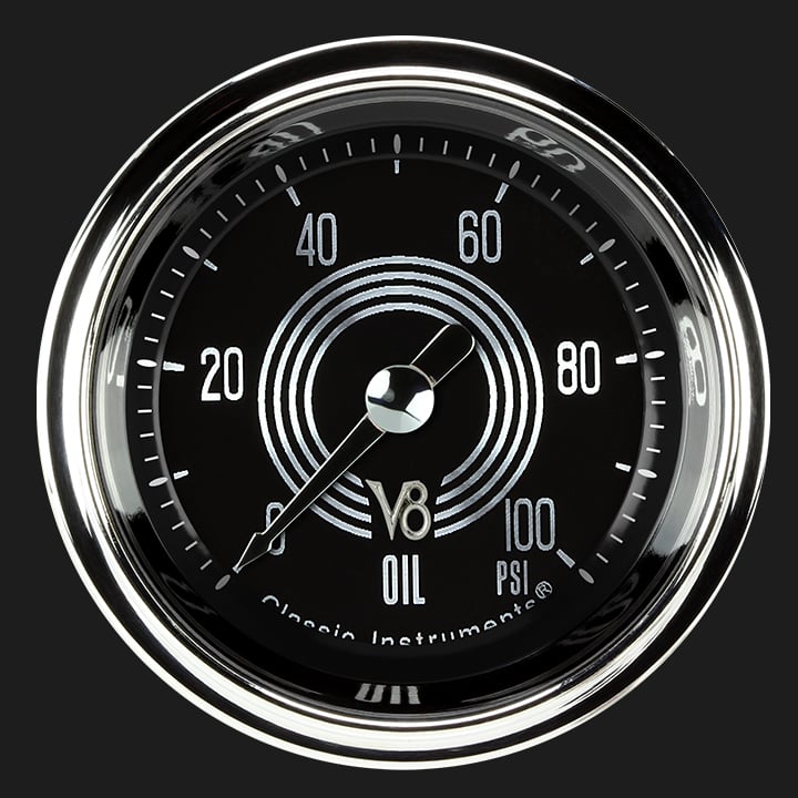 Classic Instruments V8 Speedster 2 1/8" Oil Pressure Gauge - V8SR181SHC