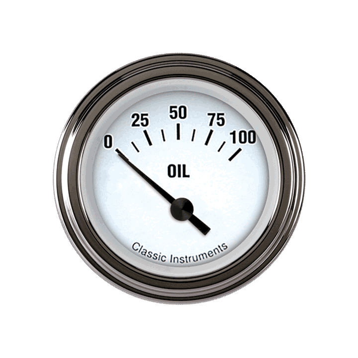 Classic Instruments White Hot 2 1/8" Oil Pressure - WH81SLF