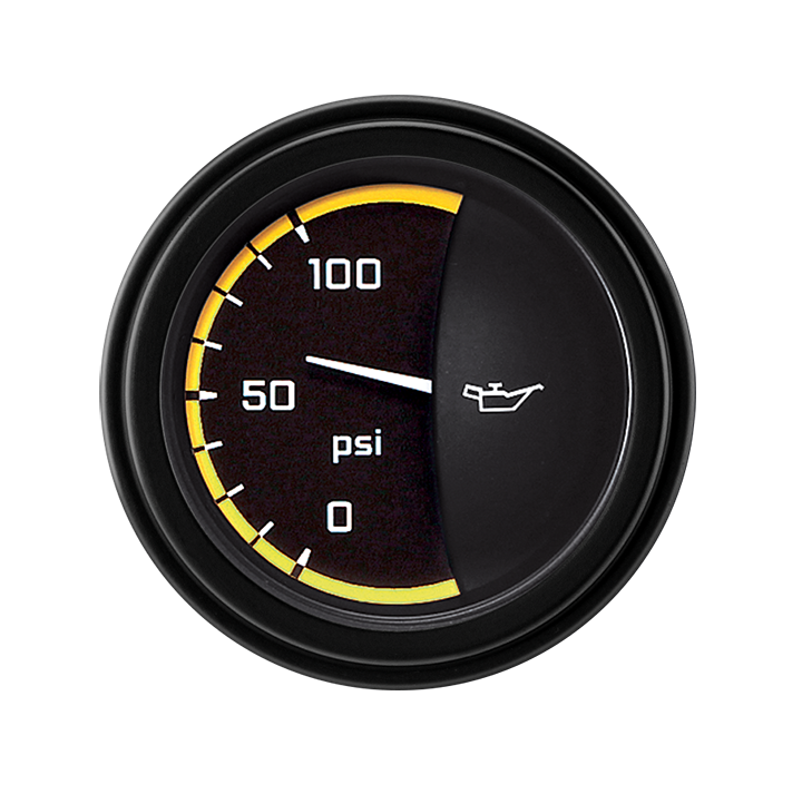 Classic Instruments AutoCross Yellow 2 1/8" Oil Pressure - AX81YBLF