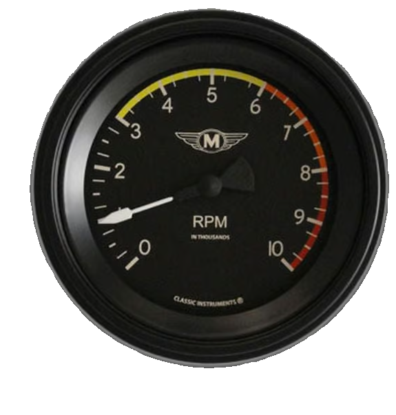 Classic Instruments Moal Bomber 3 3/8" Tachometer - MA10BLF