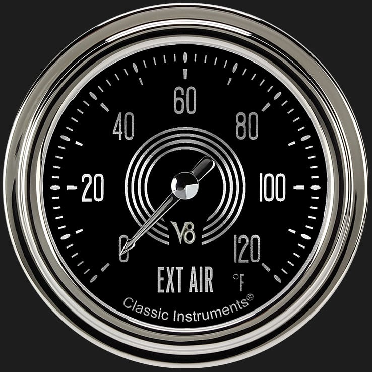 Classic Instruments V8 Speedster 2 5/8" Outside Air Temp Gauge - V8SR399SLC