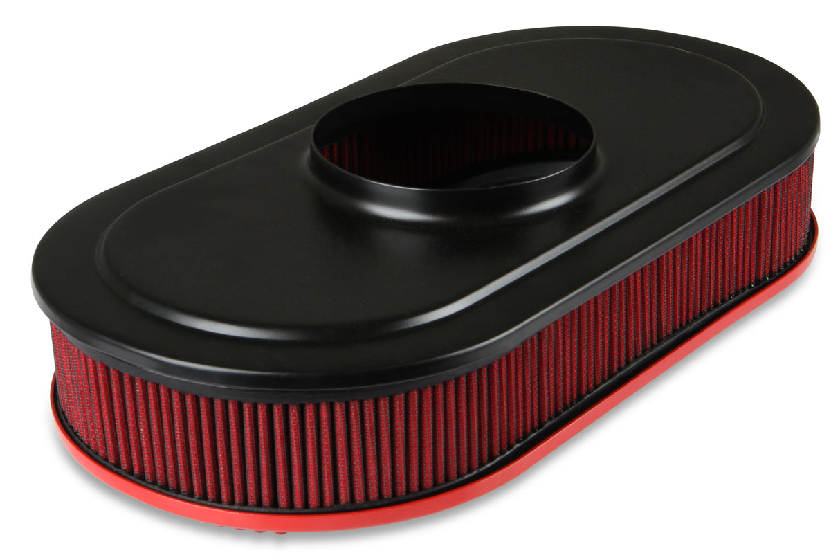 Holley 120-404 Vintage Series Oval Air Cleaner - Gloss Red Machined