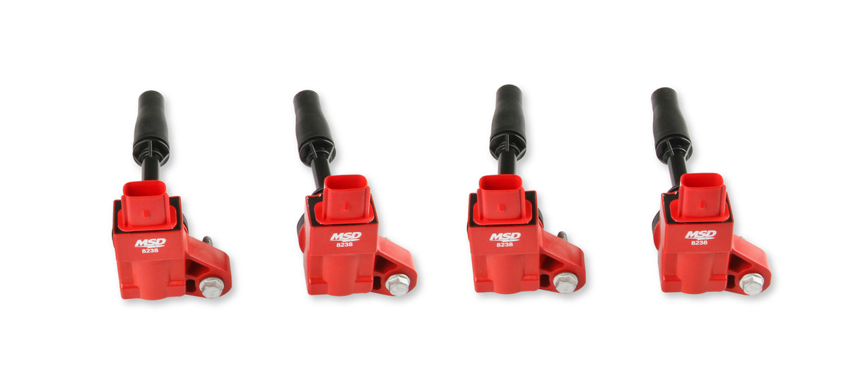 MSD Ignition Coil - Blaster Series - GM 4-Cyl Engines - Red - 4-Pack - 82384