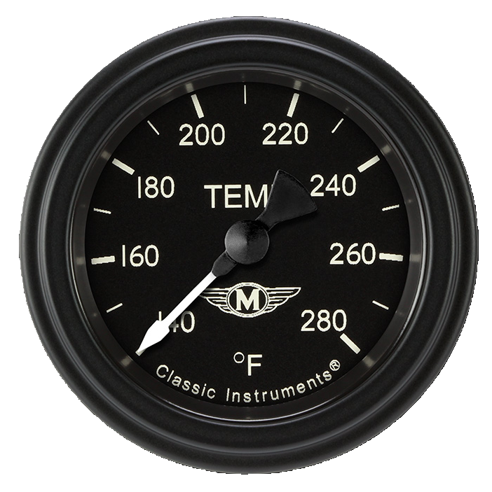 Classic Instruments Moal Bomber 2 1/8" Full Sweep Water Temperature Gauge - MA126BLF-12