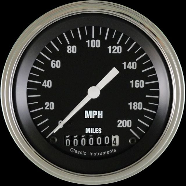 Classic Instruments HOT ROD 3IN SPEEDO 200 MPH - HR57SLC