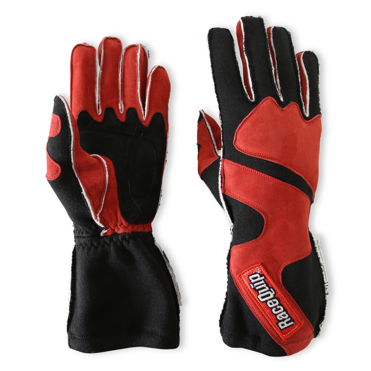 Racequip SFI 3.3/5 Red / Black Outseam Short Gauntlet Nomex Race Gloves - 2X-Large - 356107RQP
