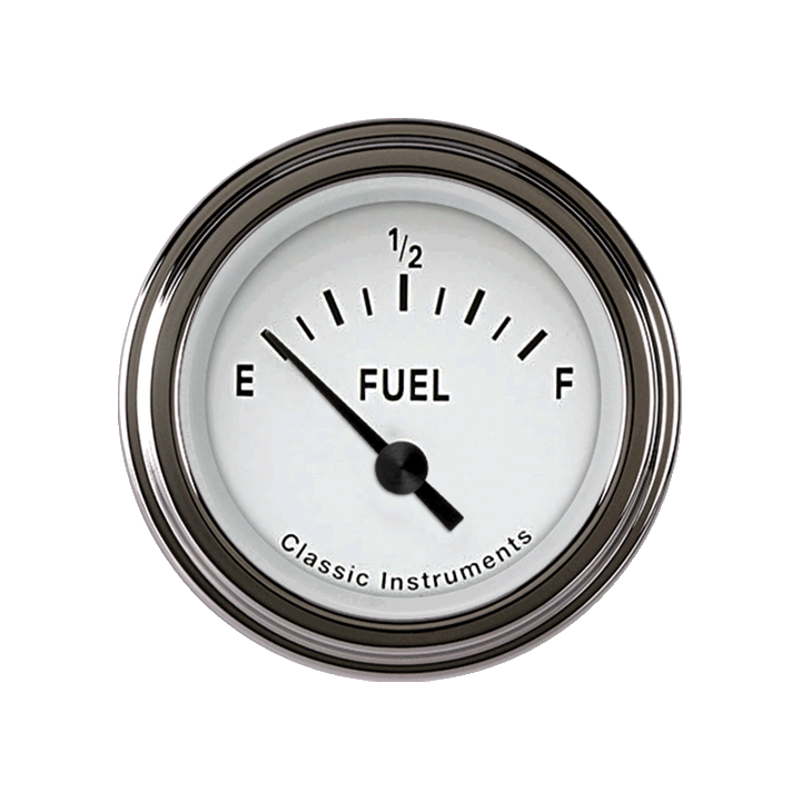 Classic Instruments Tetra Series, White Fuel Gauge 75-10 - TE11WSLF