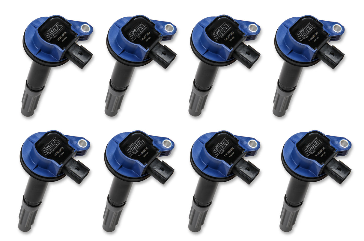 ACCEL Ignition Coils Super Coil Series 2011-2016 Ford 5.0L Coyote, Blue, 8-Pack - 140060B-8