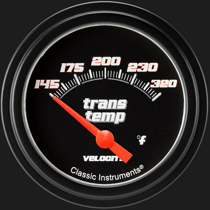 Classic Instruments Velocity Black 2 5/8" Transmission Temperature Gauge - VS227BBLF