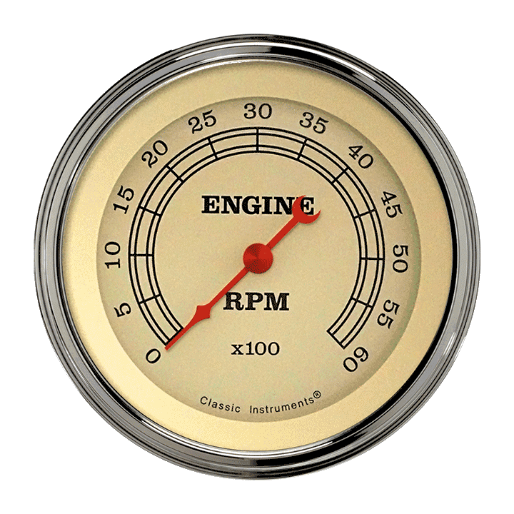 Classic Instruments Vintage 3 3/8" Tachometer - VT60SLF