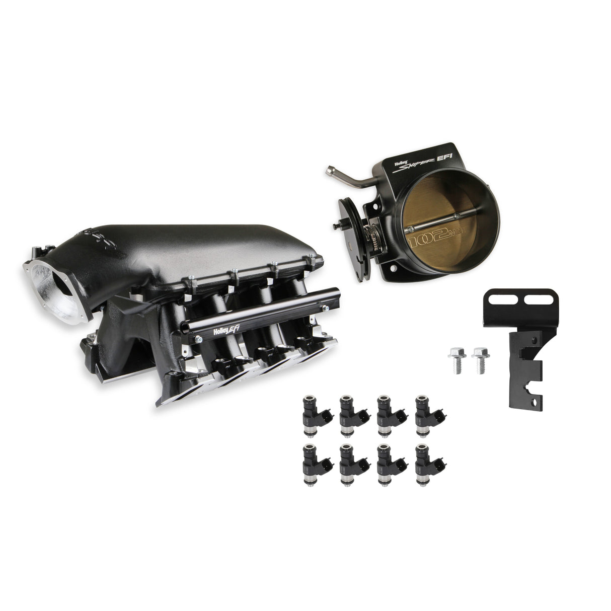 Holley EFI LS1 (Cath) Hi-Ram Black Kit with 102mm TB and 120s - 300-123BK-120K