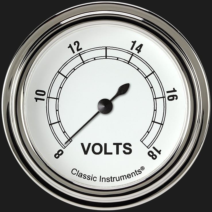 Classic Instruments Classic White 2 5/8" Voltage Gauge - CW330SLF