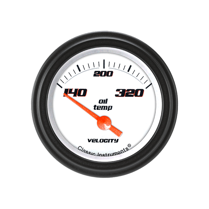Classic Instruments Velocity White 2 1/8" Oil Temp - VS28WBLF