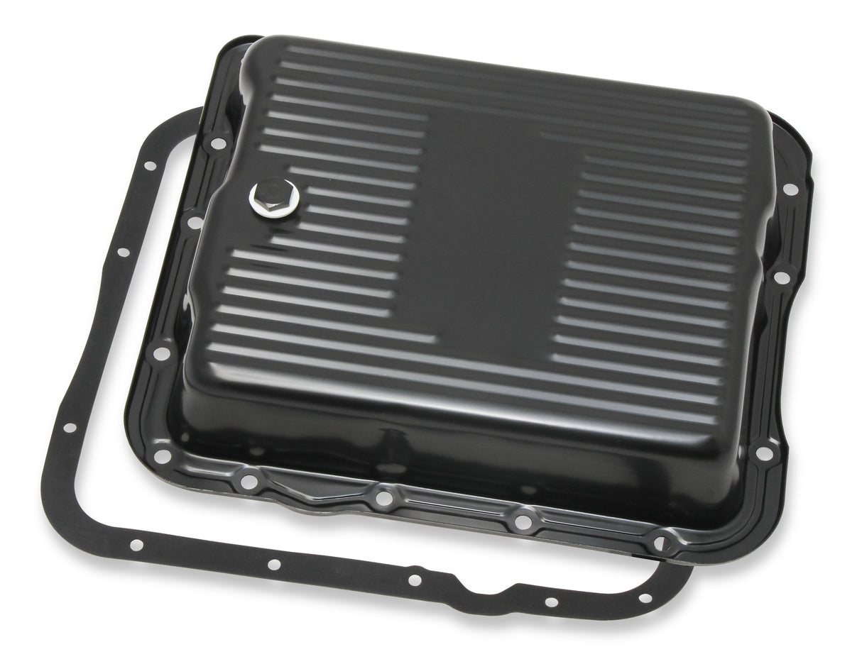 Mr Gasket Transmission Oil Pan - Black Steel - 9767BMRG