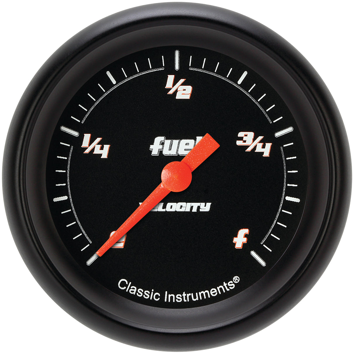 Classic Instruments Velocity Black 2-5/8" Fuel Level Gauge - VS309BBPF