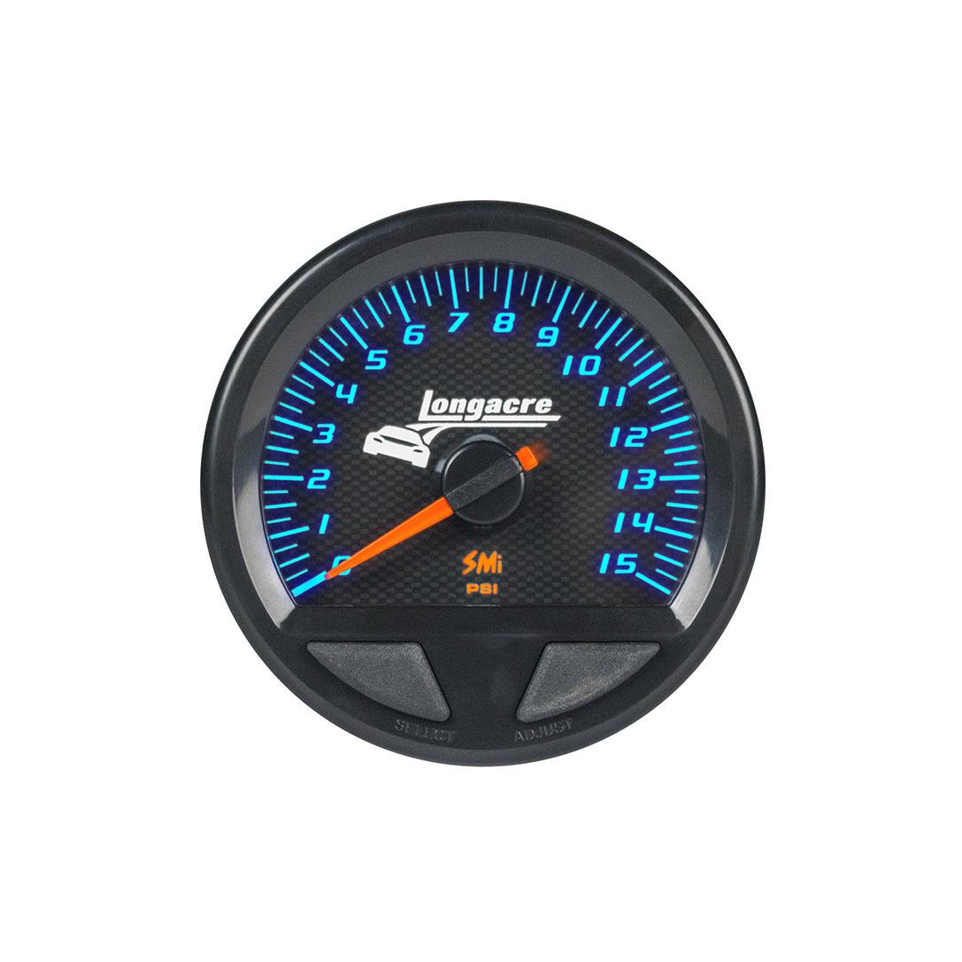 Longacre SMi™ Elite Waterproof Gauges, Fuel Pressure 0-15 psi, Sensor Not Included - 52-46750