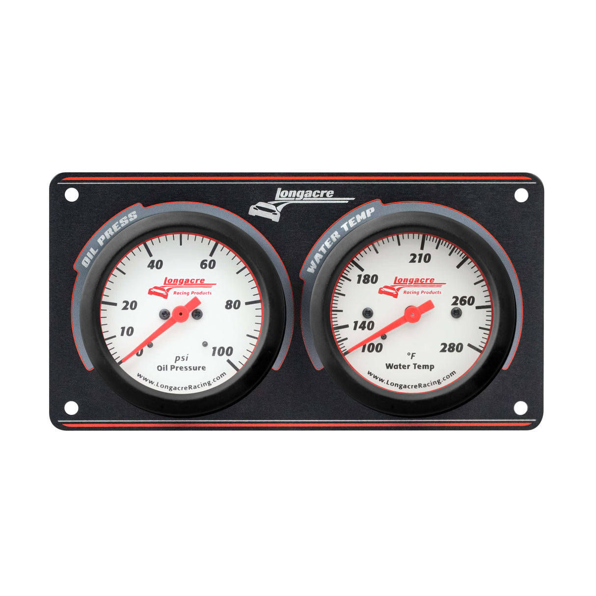 Longacre Sportsman™ Elite 2 Gauge Panel Oil Pressure, Water Temperature